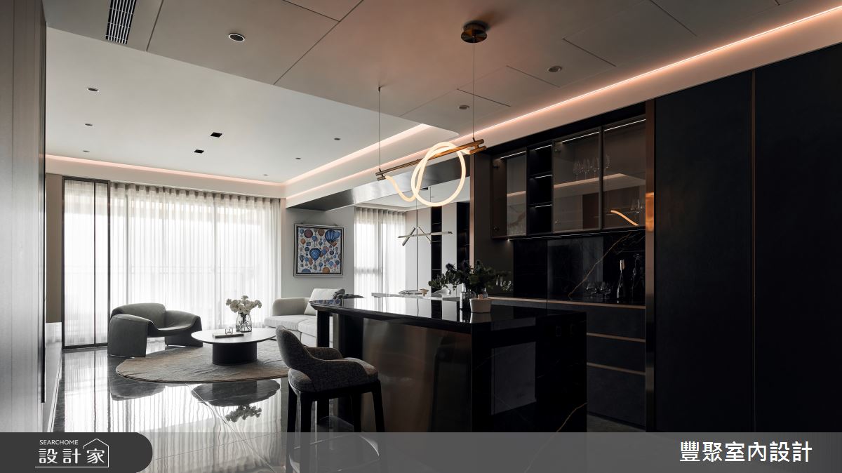 43坪新成屋(5年以下)＿奢華風客廳吧檯中島案例圖片＿豐聚室內設計＿豐聚_58之11