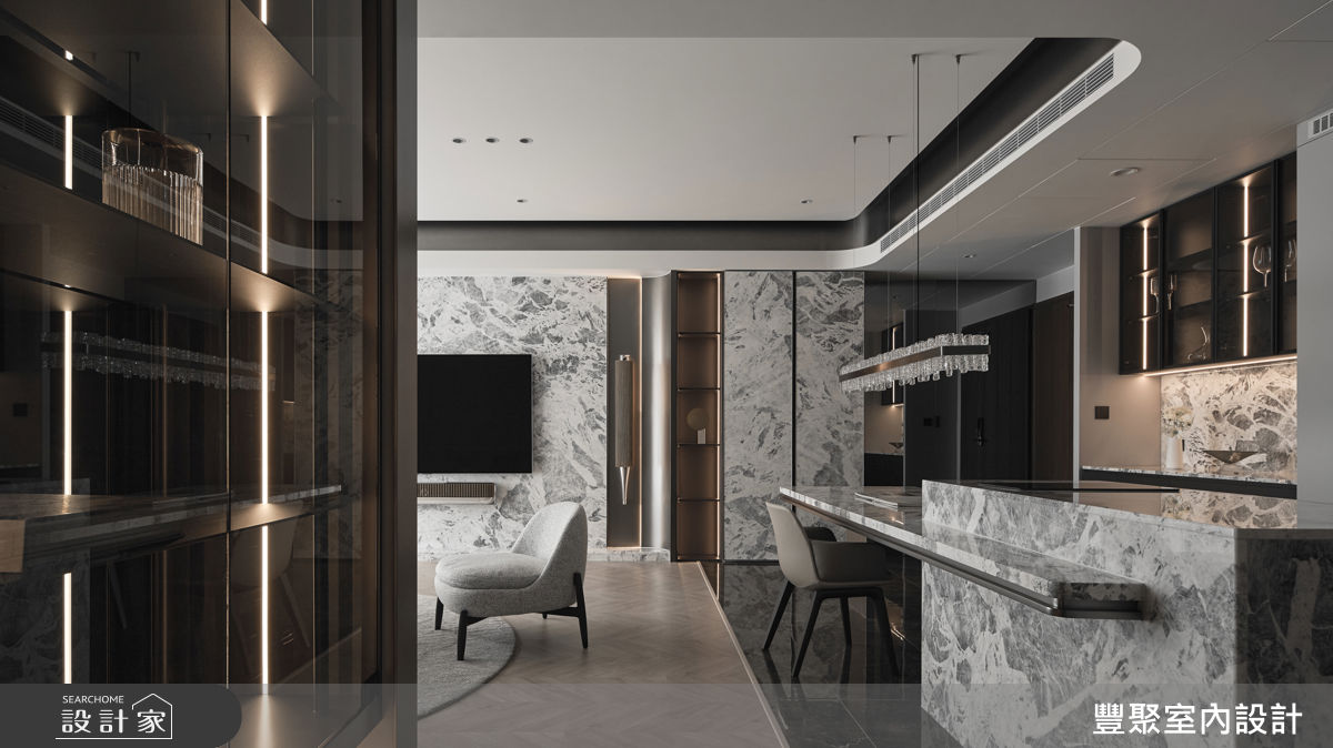 30坪新成屋(5年以下)＿奢華風客廳餐廳中島案例圖片＿豐聚室內設計＿豐聚_67之11