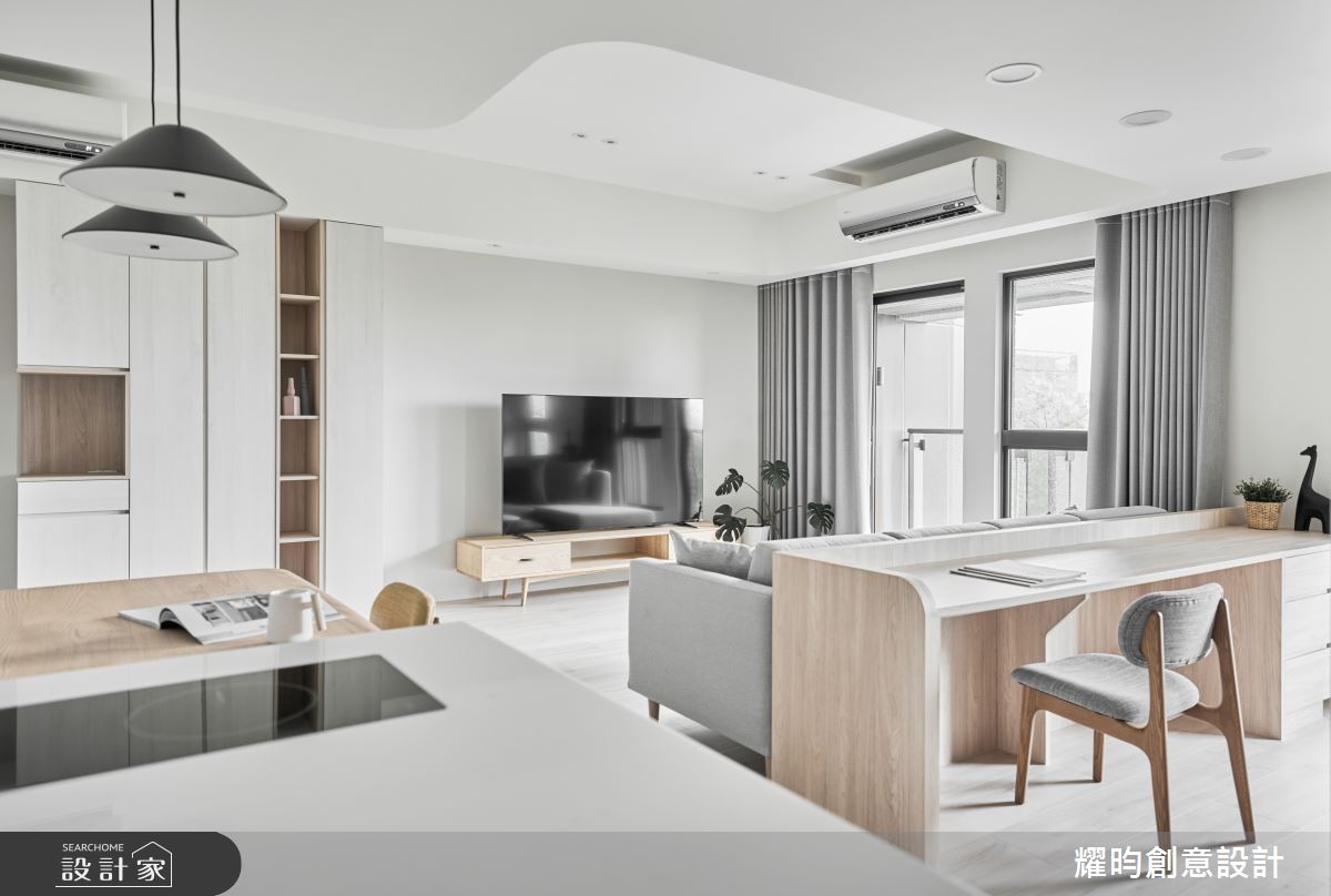 28坪預售屋＿北歐風客廳餐廳工作區中島案例圖片＿耀昀創意設計＿耀昀_79之9
