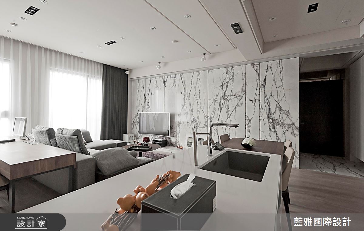 65坪新成屋(5年以下)＿奢華風客廳工作區中島案例圖片＿藍雅國際設計＿藍雅_23之10