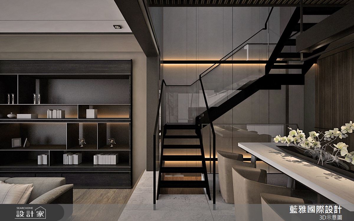 130坪新成屋(5年以下)＿現代風餐廳樓梯案例圖片＿藍雅國際設計＿藍雅_26之6