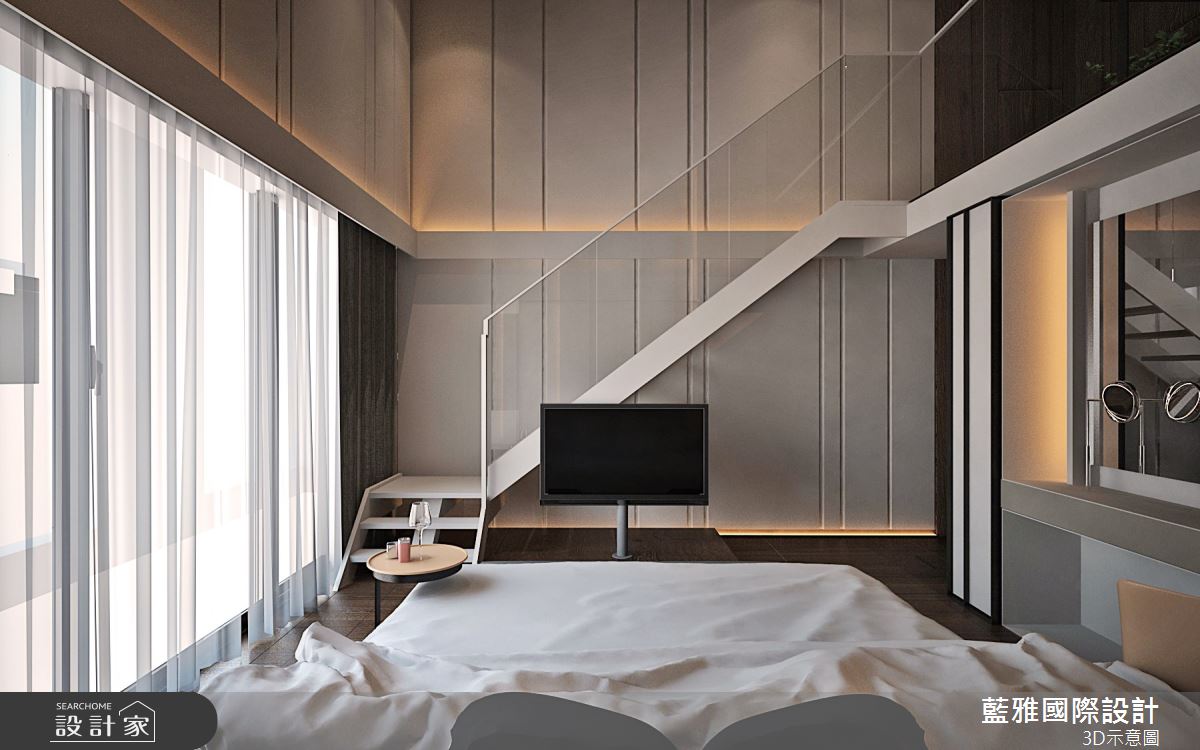 130坪新成屋(5年以下)＿現代風臥室樓梯案例圖片＿藍雅國際設計＿藍雅_26之11