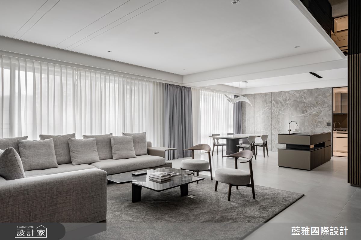 75坪毛胚屋＿現代輕奢風客廳餐廳中島案例圖片＿藍雅國際設計＿藍雅_靜逸之居之8