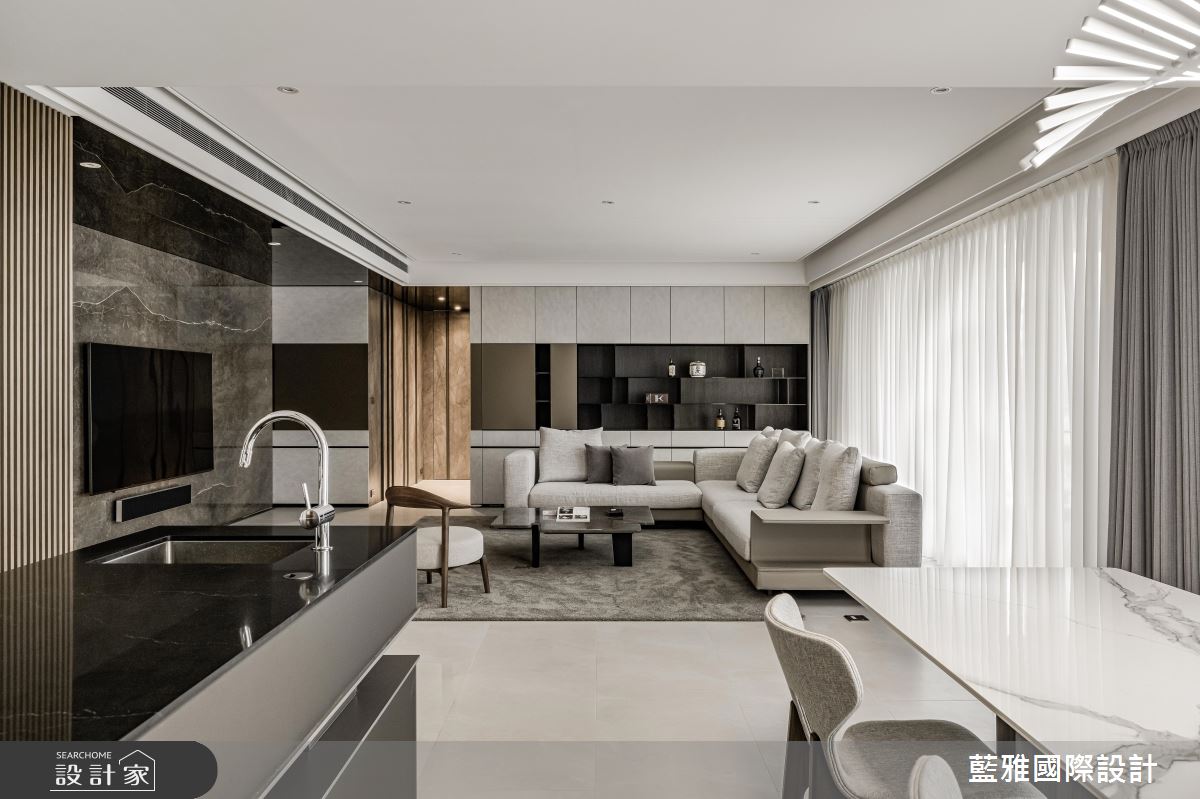 75坪毛胚屋＿現代輕奢風客廳餐廳中島案例圖片＿藍雅國際設計＿藍雅_靜逸之居之15