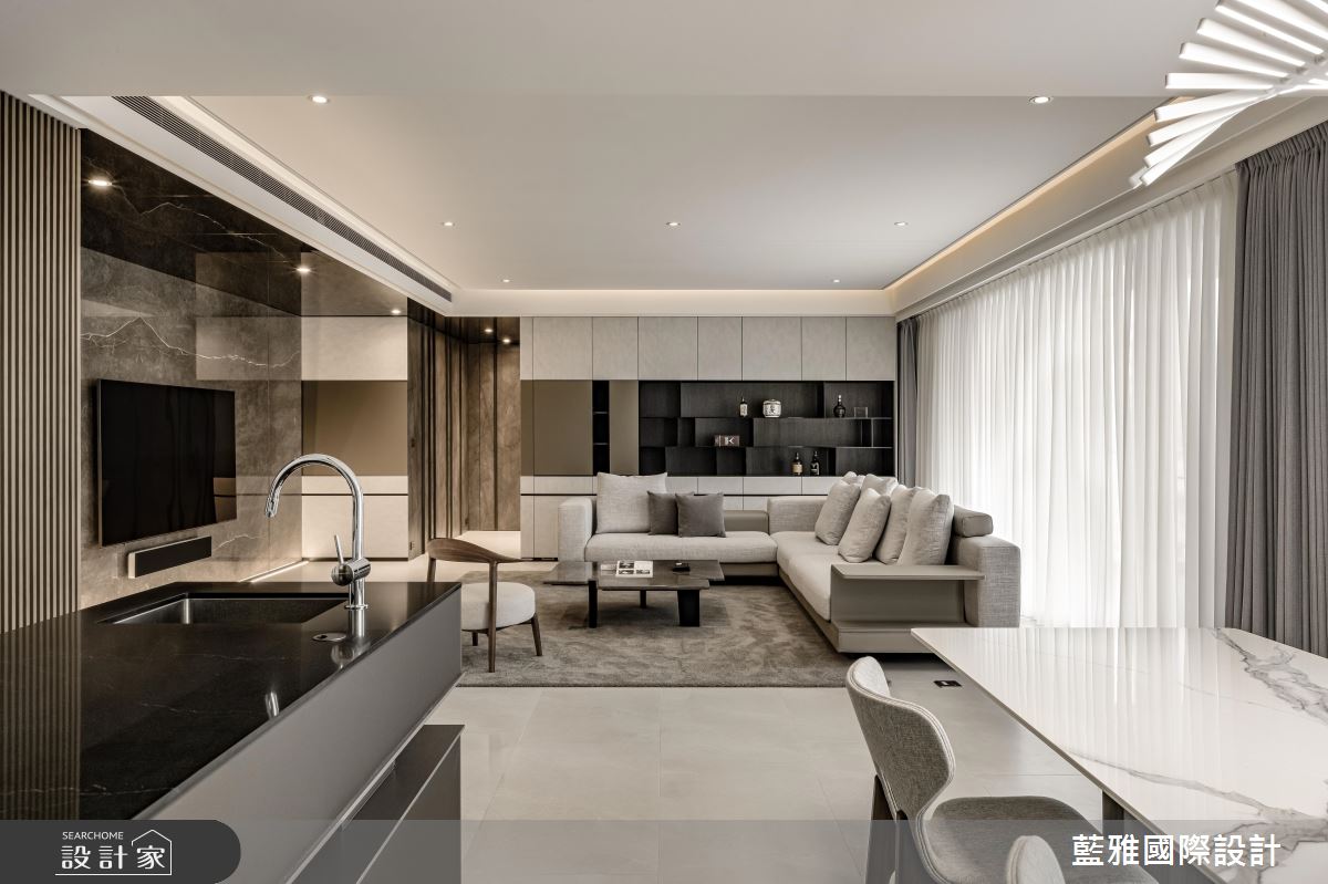 75坪毛胚屋＿現代輕奢風客廳餐廳中島案例圖片＿藍雅國際設計＿藍雅_靜逸之居之16