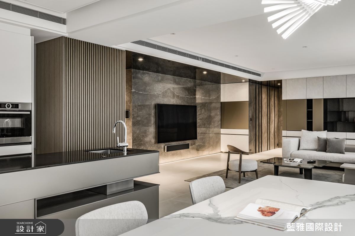 75坪毛胚屋＿現代輕奢風客廳餐廳中島案例圖片＿藍雅國際設計＿藍雅_靜逸之居之17