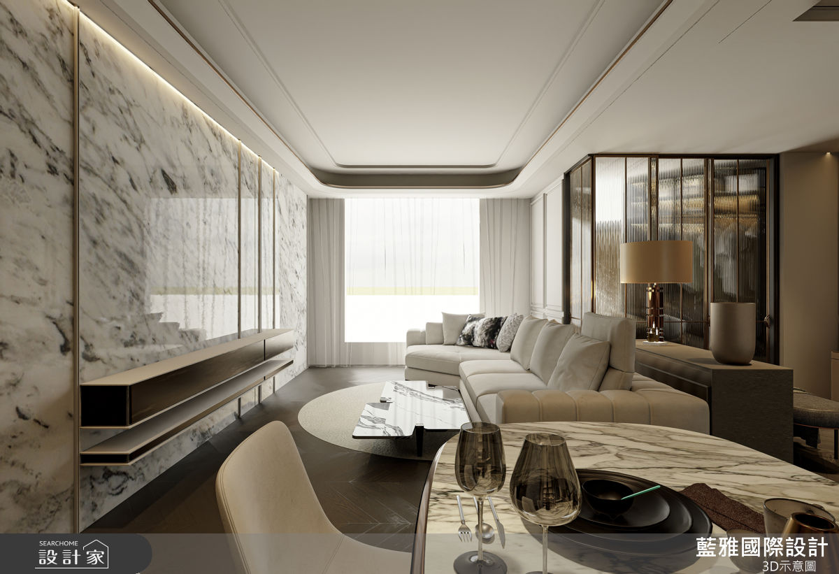 38坪新成屋(5年以下)＿現代風客廳餐廳案例圖片＿藍雅國際設計＿藍雅_上曜國王湖A1之2