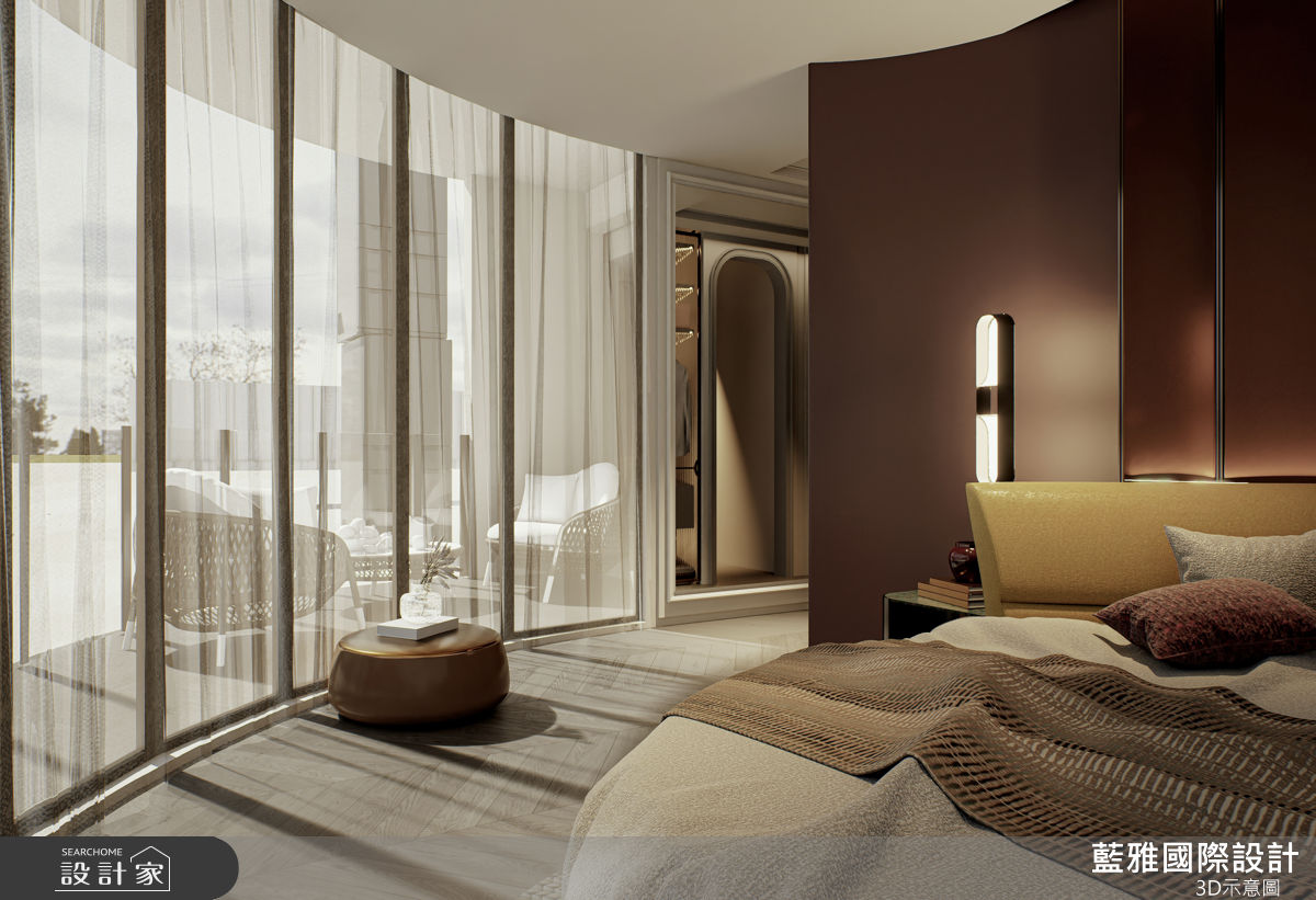 38坪新成屋(5年以下)＿現代風臥室陽台案例圖片＿藍雅國際設計＿藍雅_上曜國王湖A1之17