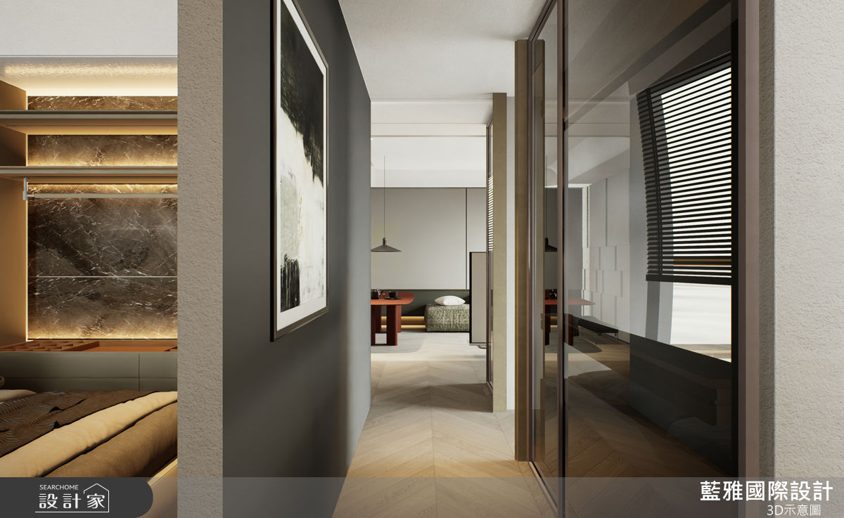 27坪新成屋(5年以下)＿現代風走廊案例圖片＿藍雅國際設計＿藍雅_善化白京A2之13