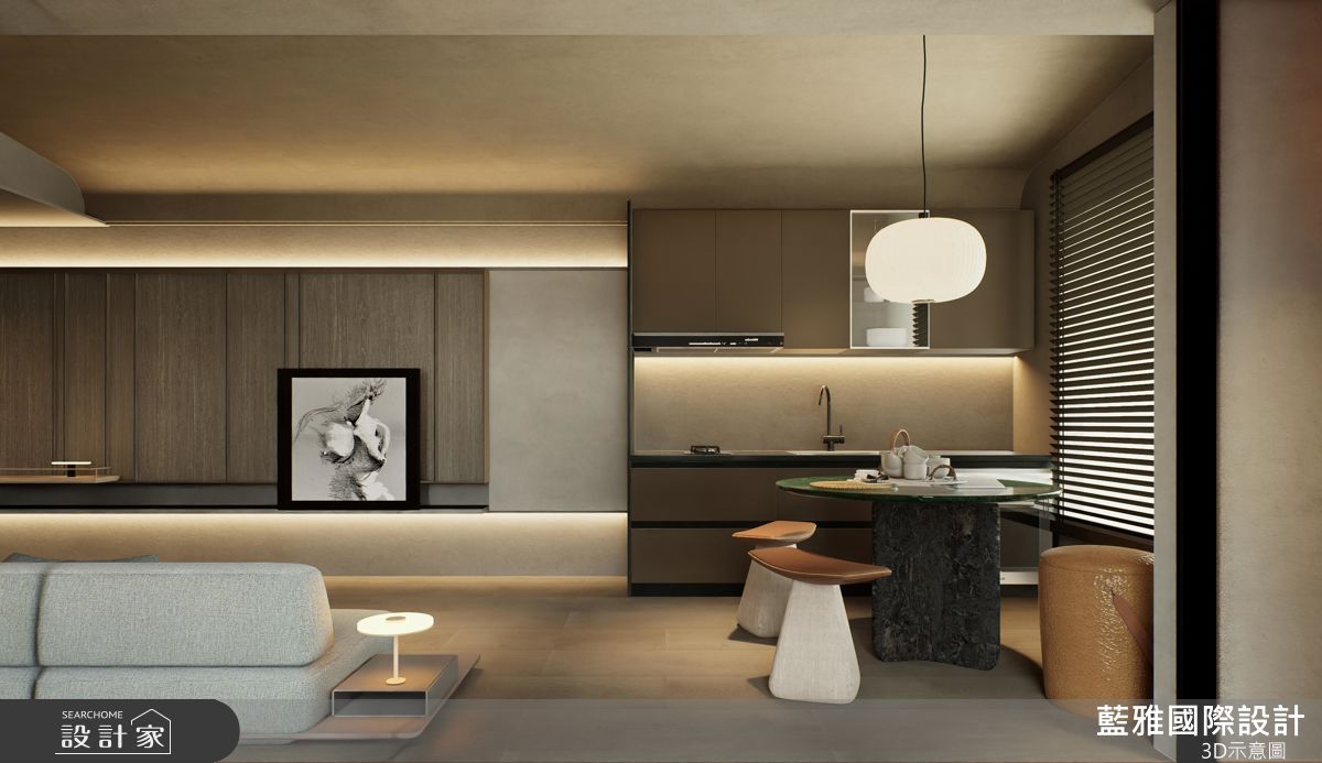 23坪新成屋(5年以下)＿現代風客廳餐廳廚房案例圖片＿藍雅國際設計＿藍雅_善化白京A6之7