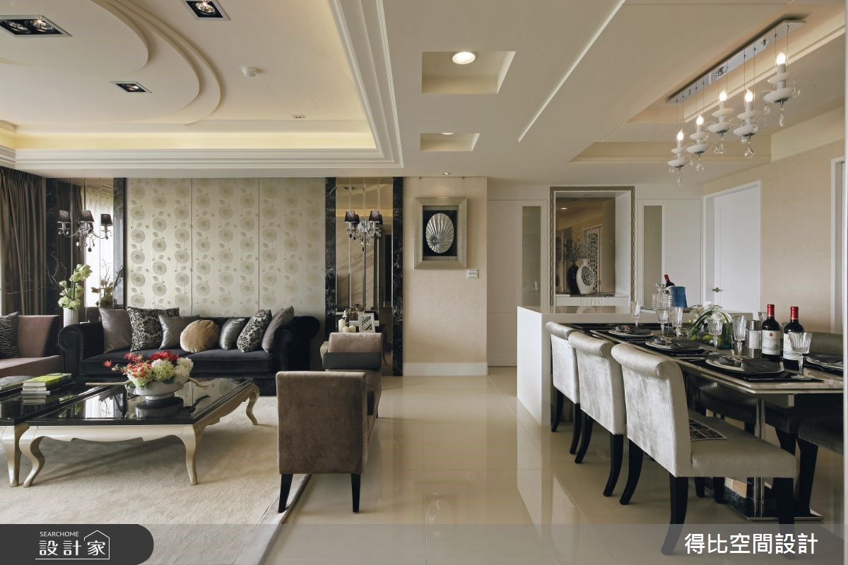 50坪新成屋(5年以下)＿新古典客廳餐廳案例圖片＿得比空間設計有限公司＿得比_01之5