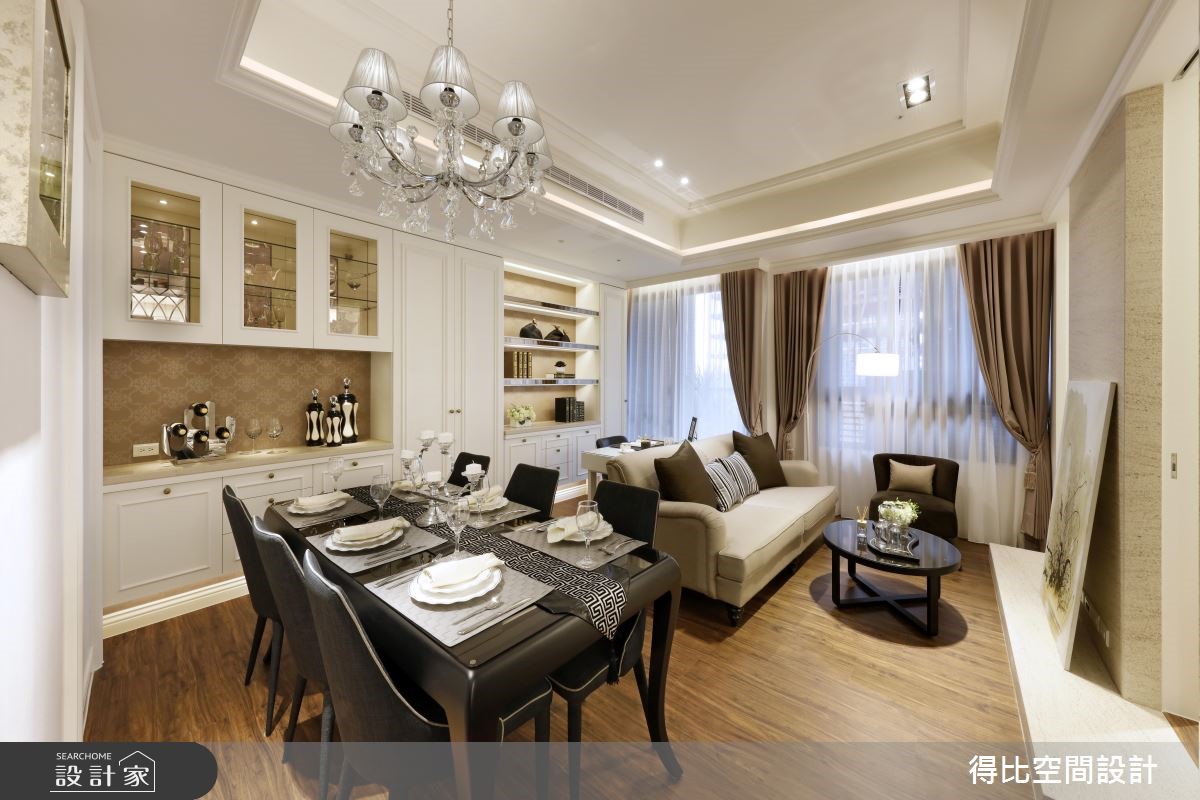17坪新成屋(5年以下)＿新古典客廳餐廳工作區案例圖片＿得比空間設計有限公司＿得比_35之1