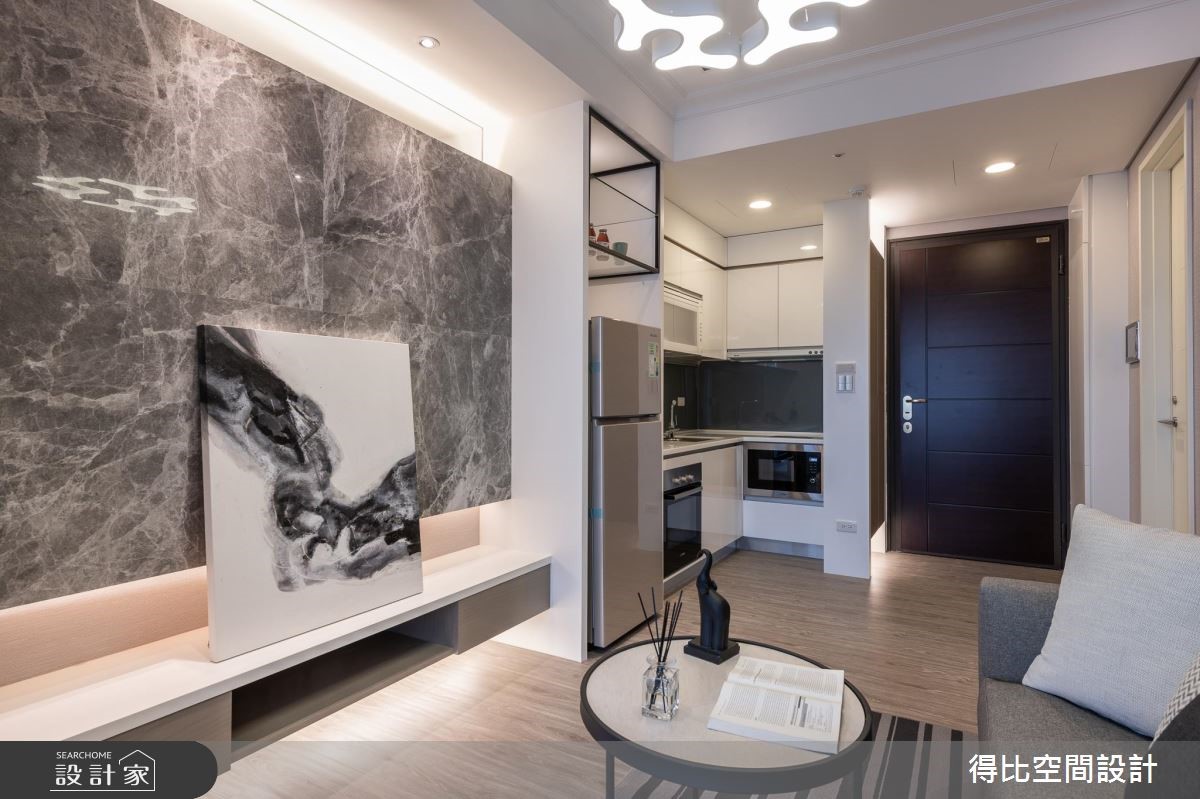 13坪新成屋(5年以下)＿現代風玄關客廳廚房案例圖片＿得比空間設計有限公司＿得比_66之11