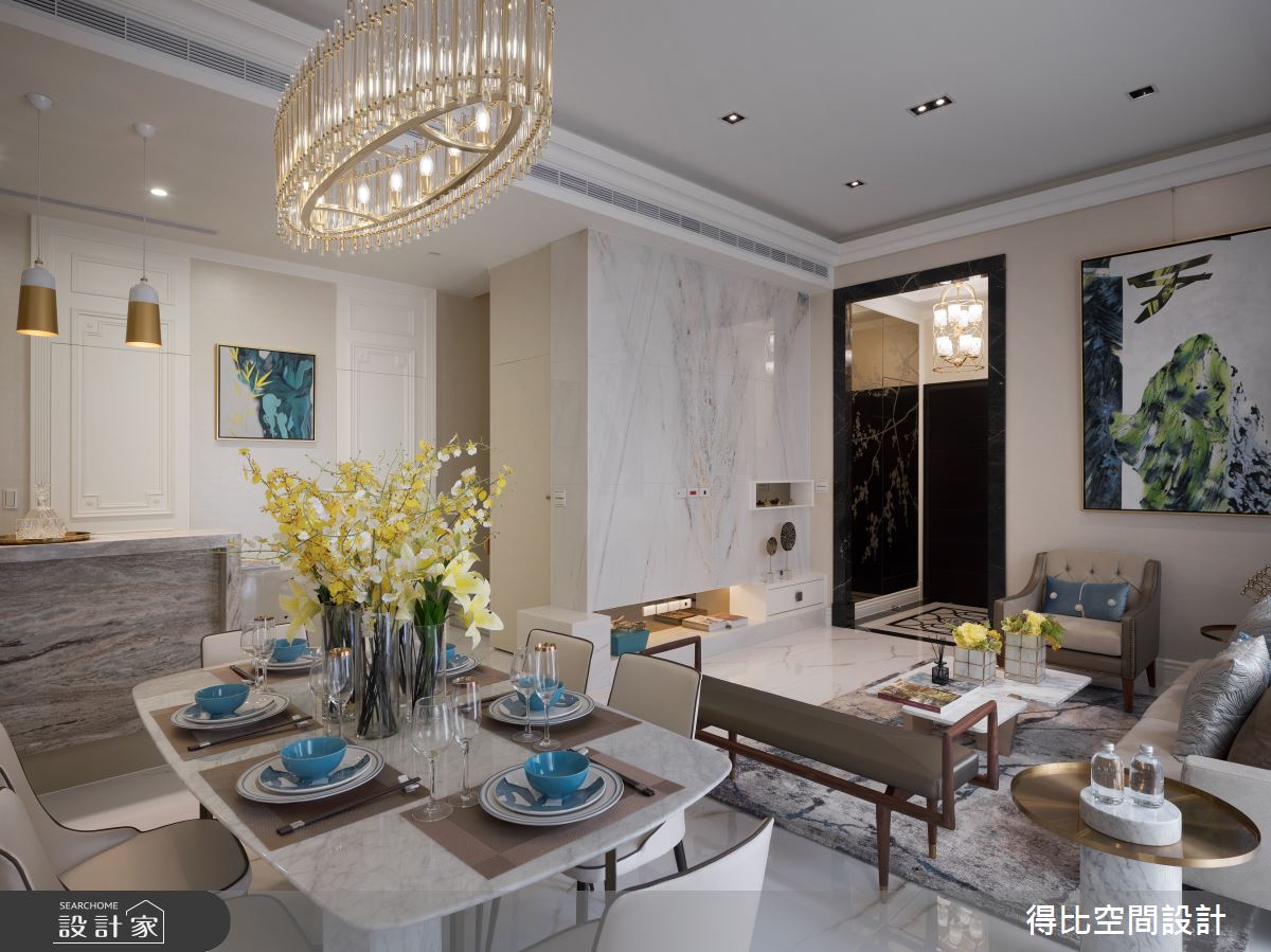 85坪新成屋(5年以下)＿新古典玄關客廳餐廳中島案例圖片＿得比空間設計有限公司＿得比_71之6