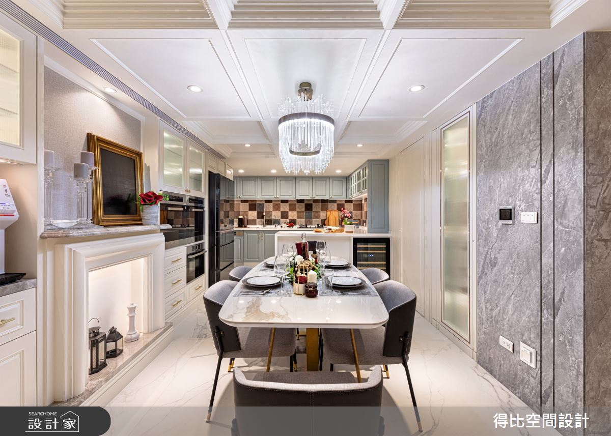 120坪老屋(16~30年)＿美式風餐廳廚房吧檯中島案例圖片＿得比空間設計有限公司＿得比_76之12