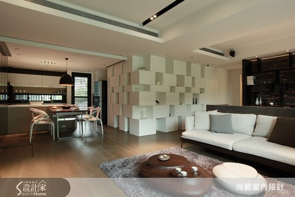 40坪新成屋(5年以下)＿現代風客廳餐廳廚房書房案例圖片＿尚藝室內設計＿尚藝_25鄉林大境之6