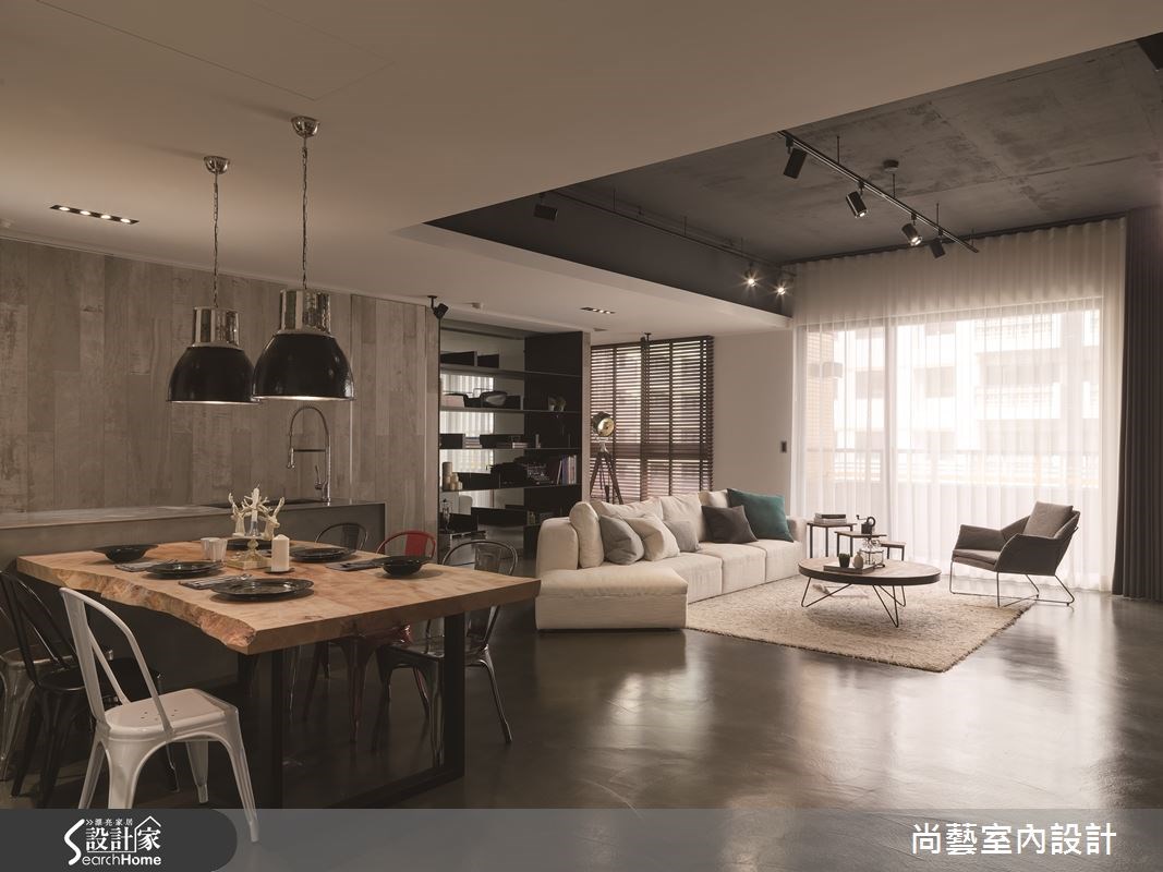 60坪新成屋(5年以下)＿工業風客廳餐廳吧檯案例圖片＿尚藝室內設計＿尚藝_30內湖奧斯卡之10