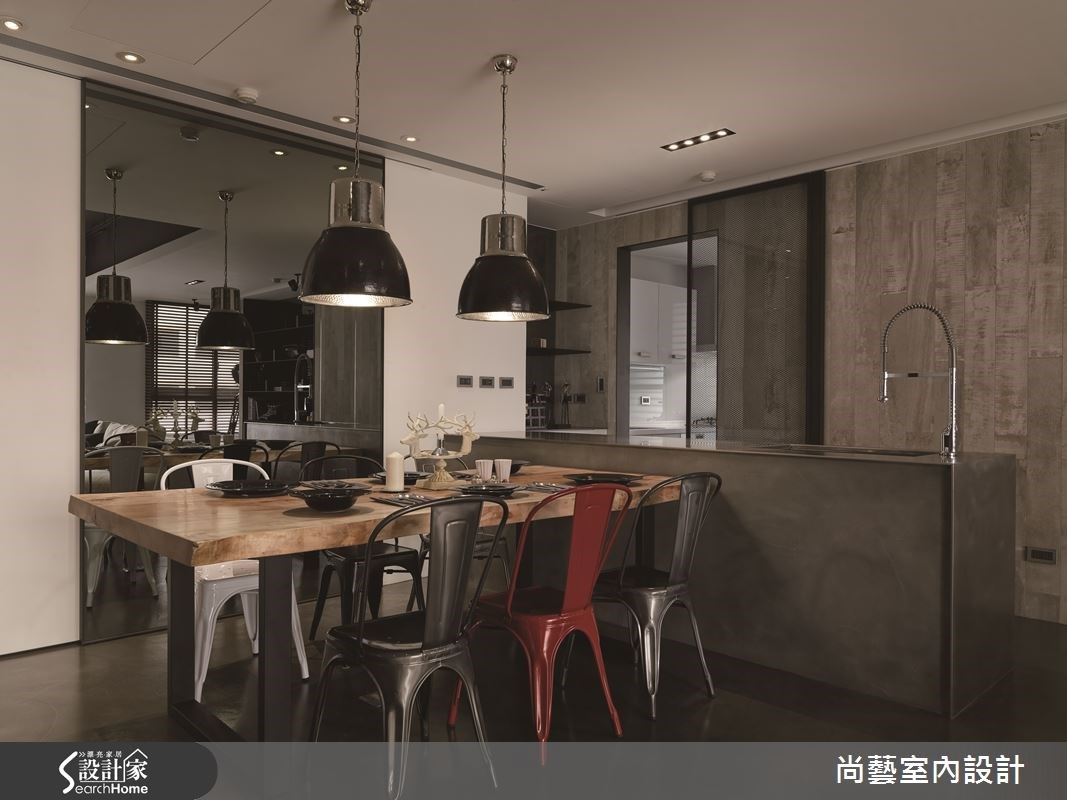 60坪新成屋(5年以下)＿工業風客廳餐廳案例圖片＿尚藝室內設計＿尚藝_30內湖奧斯卡之13