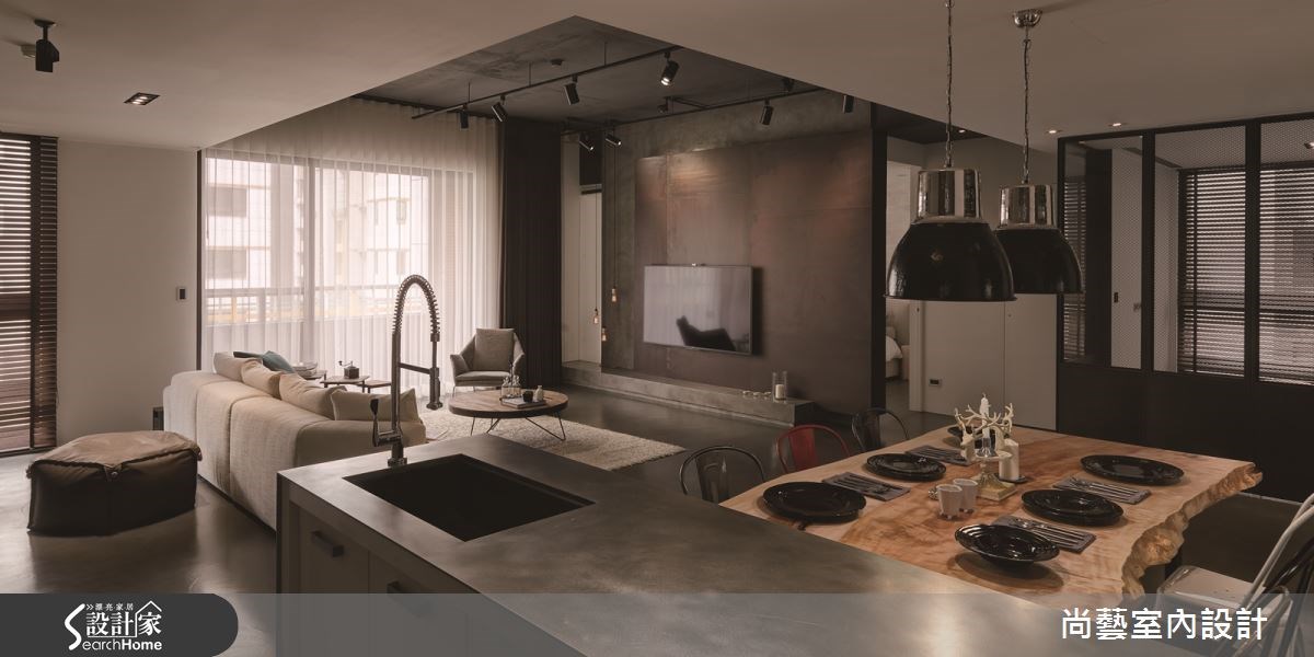 60坪新成屋(5年以下)＿工業風客廳餐廳吧檯案例圖片＿尚藝室內設計＿尚藝_30內湖奧斯卡之14