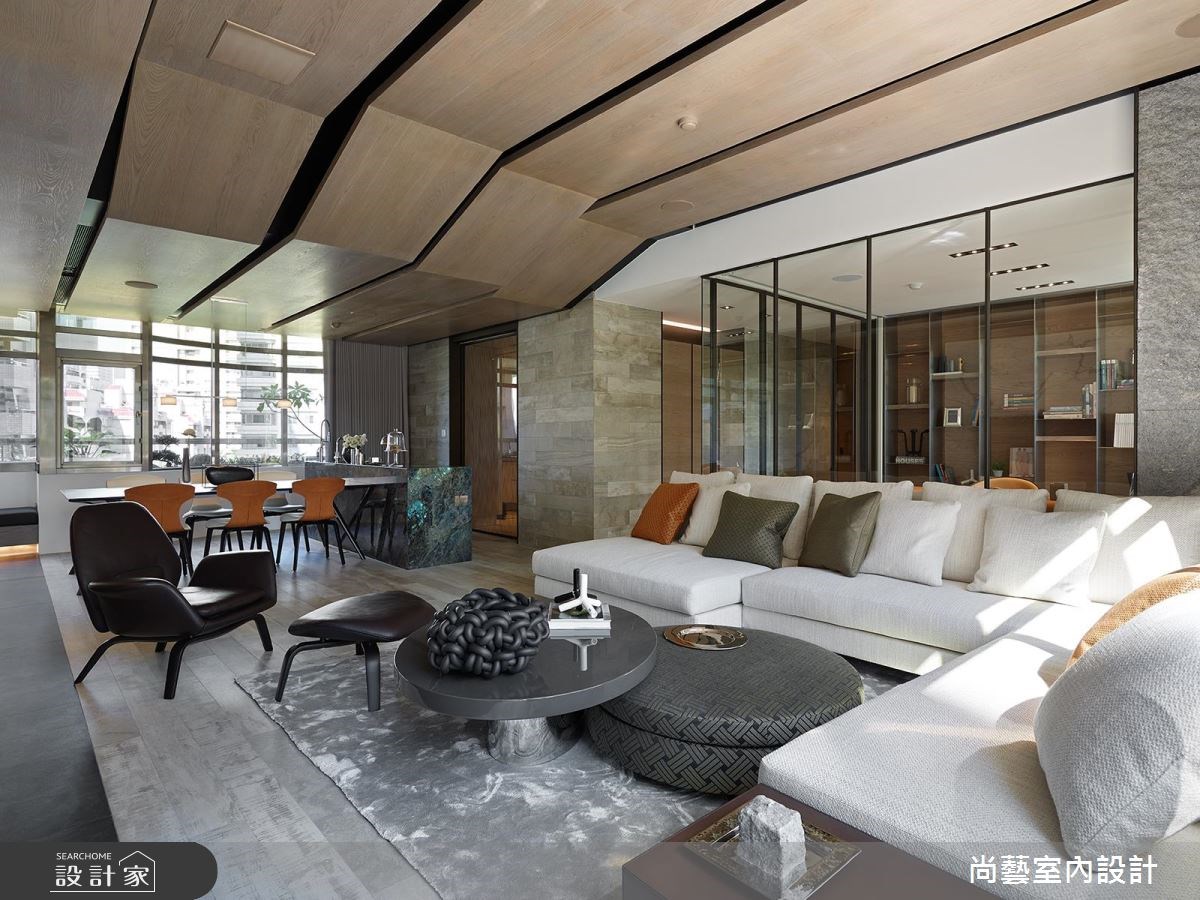 67坪新成屋(5年以下)＿奢華風客廳餐廳吧檯書房案例圖片＿尚藝室內設計＿尚藝_34高峰會峰裡綿延之11