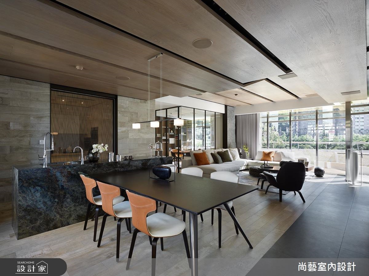 67坪新成屋(5年以下)＿奢華風客廳餐廳吧檯案例圖片＿尚藝室內設計＿尚藝_34高峰會峰裡綿延之14