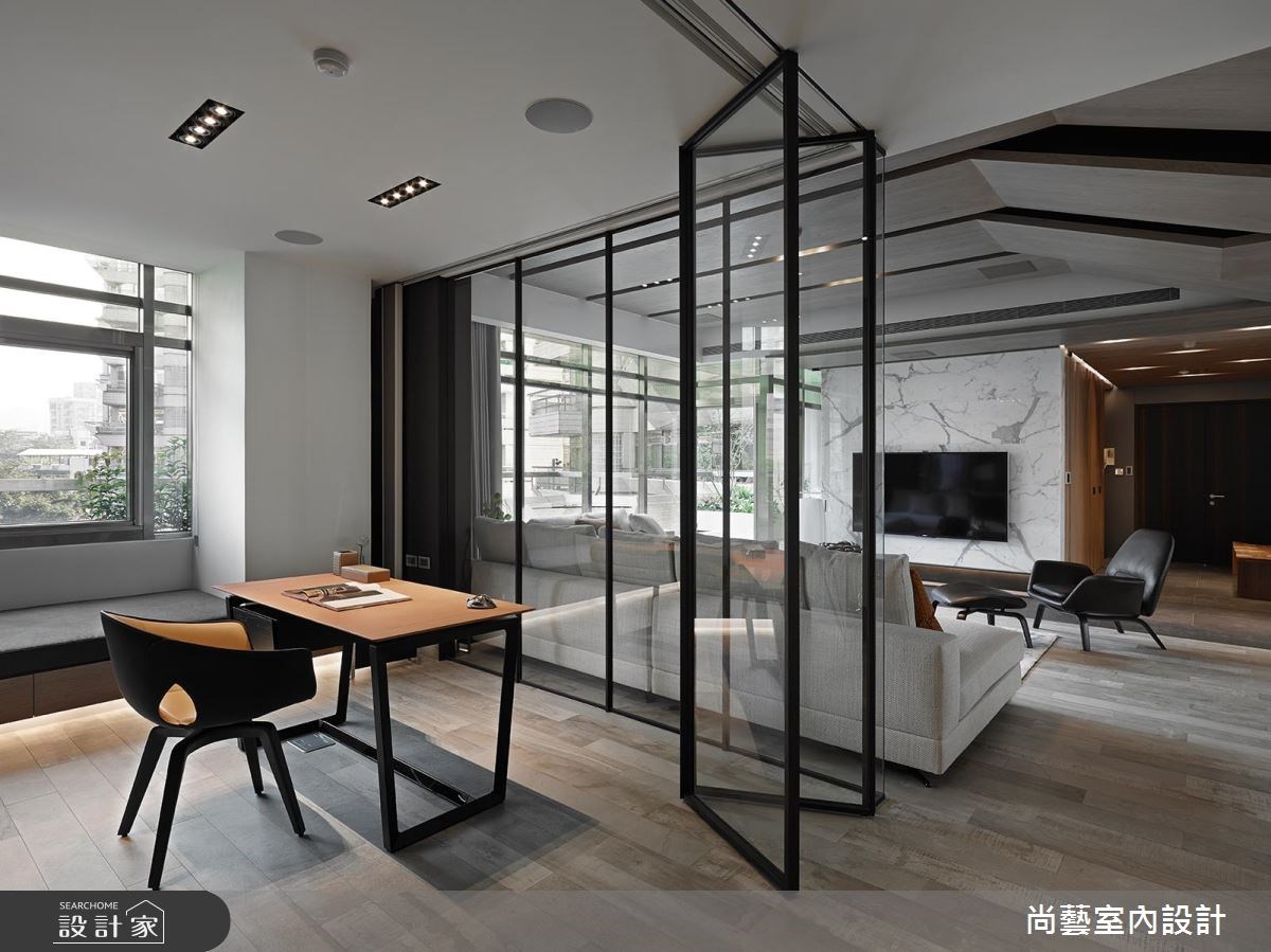 67坪新成屋(5年以下)＿奢華風客廳書房臥榻案例圖片＿尚藝室內設計＿尚藝_34高峰會峰裡綿延之18