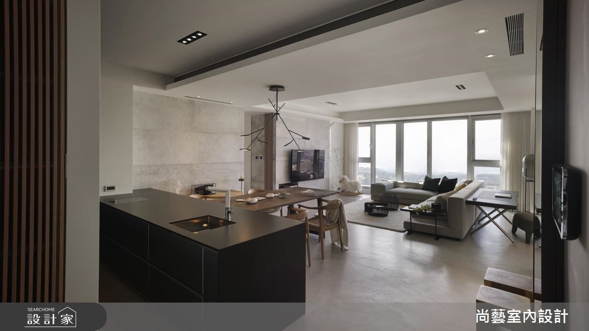 35坪新成屋(5年以下)＿簡約風客廳餐廳吧檯案例圖片＿尚藝室內設計＿尚藝_39萬通山居歲月之2
