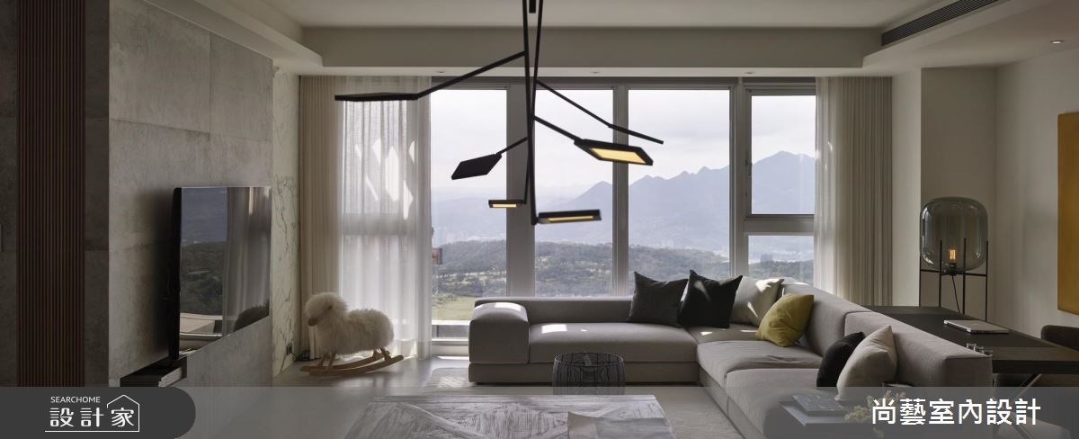 35坪新成屋(5年以下)＿簡約風客廳案例圖片＿尚藝室內設計＿尚藝_39萬通山居歲月之5