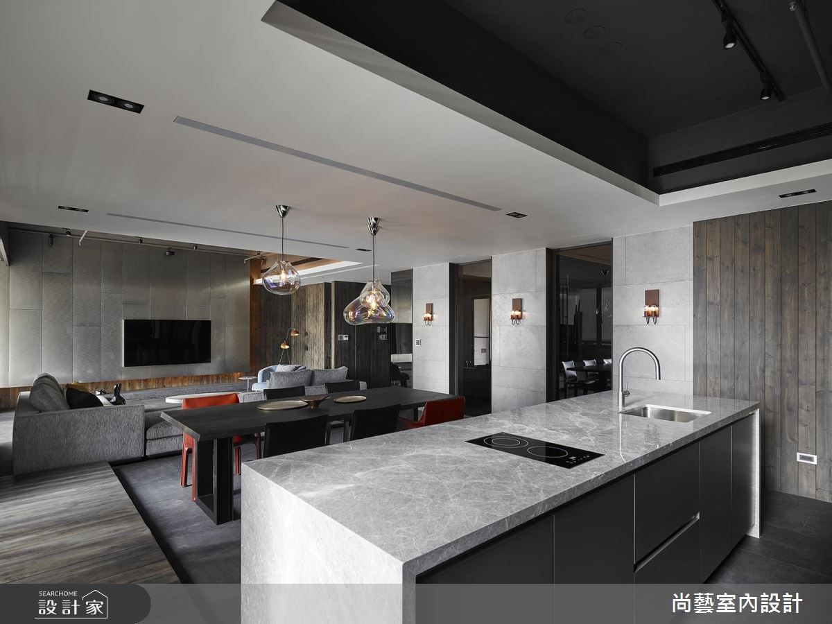 94坪新成屋(5年以下)＿現代風客廳餐廳吧檯案例圖片＿尚藝室內設計＿尚藝_40聯聚理仁境映深邃之11