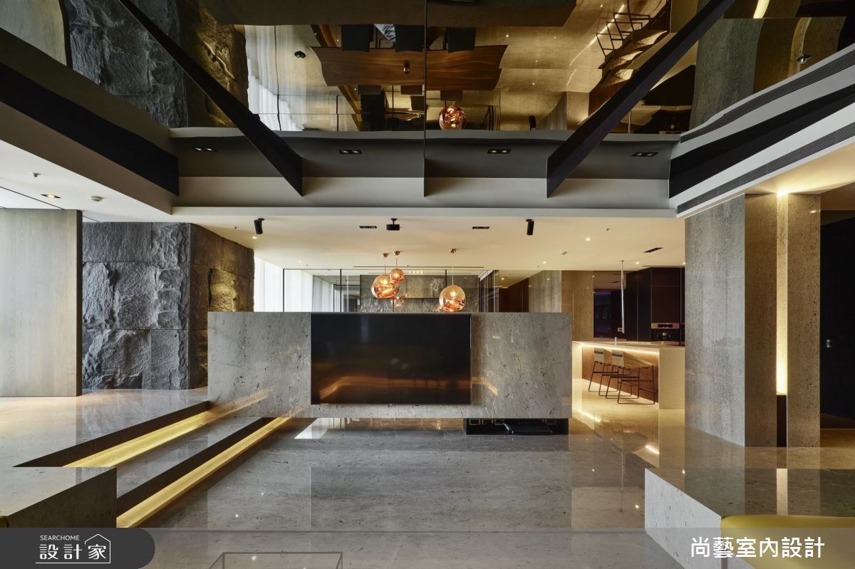 99坪新成屋(5年以下)＿簡約風客廳廚房吧檯案例圖片＿尚藝室內設計＿尚藝_41寶輝秋紅谷之5