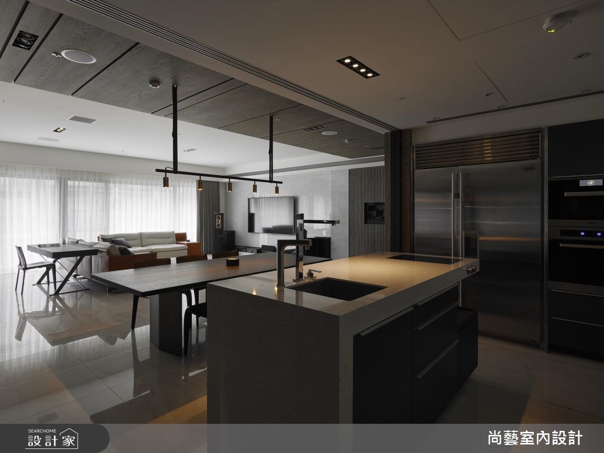 52坪新成屋(5年以下)＿休閒風客廳餐廳廚房吧檯案例圖片＿尚藝室內設計＿尚藝_42明日博隱域之13