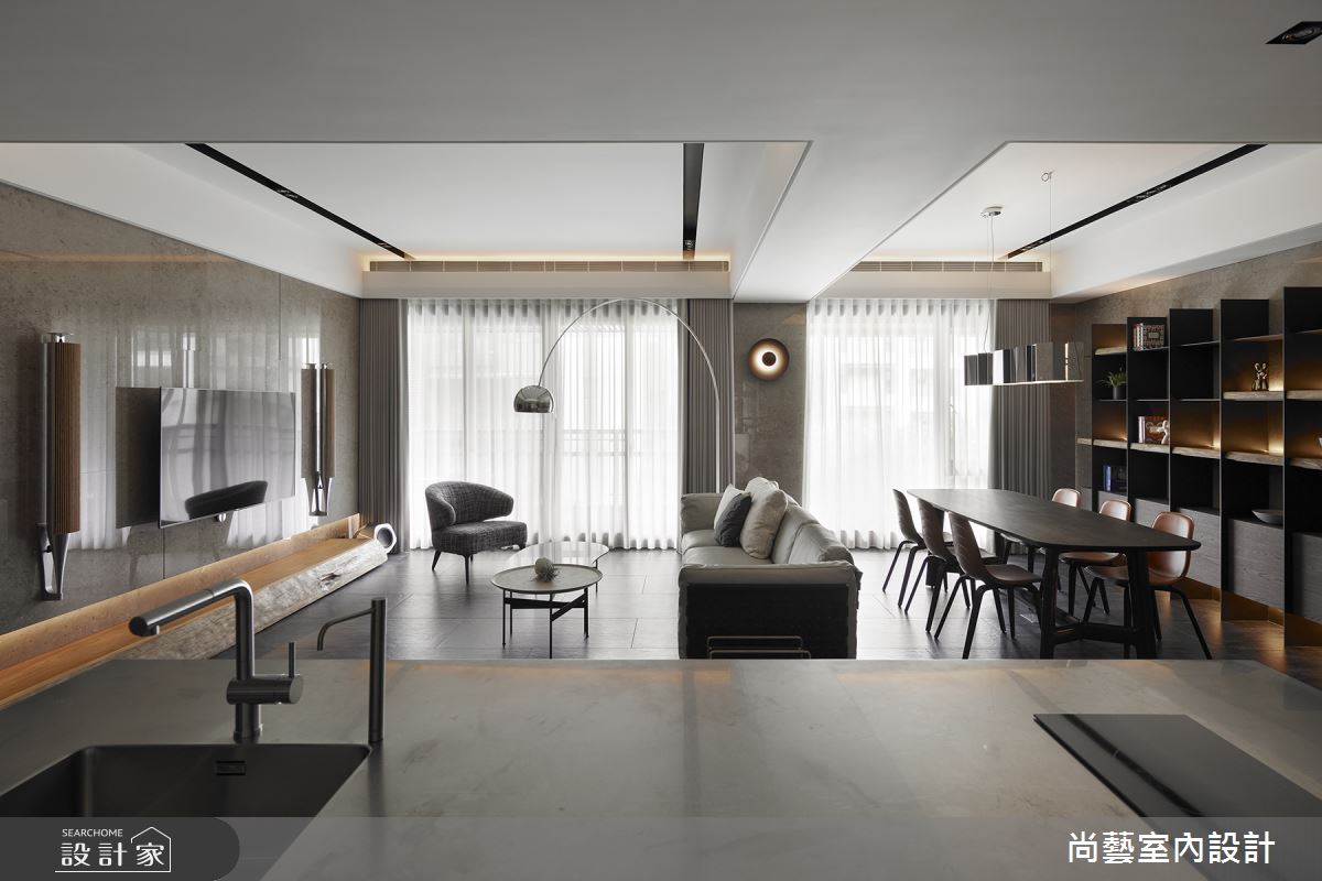 45坪新成屋(5年以下)＿現代風客廳餐廳案例圖片＿尚藝室內設計＿尚藝_51玉山岩之4