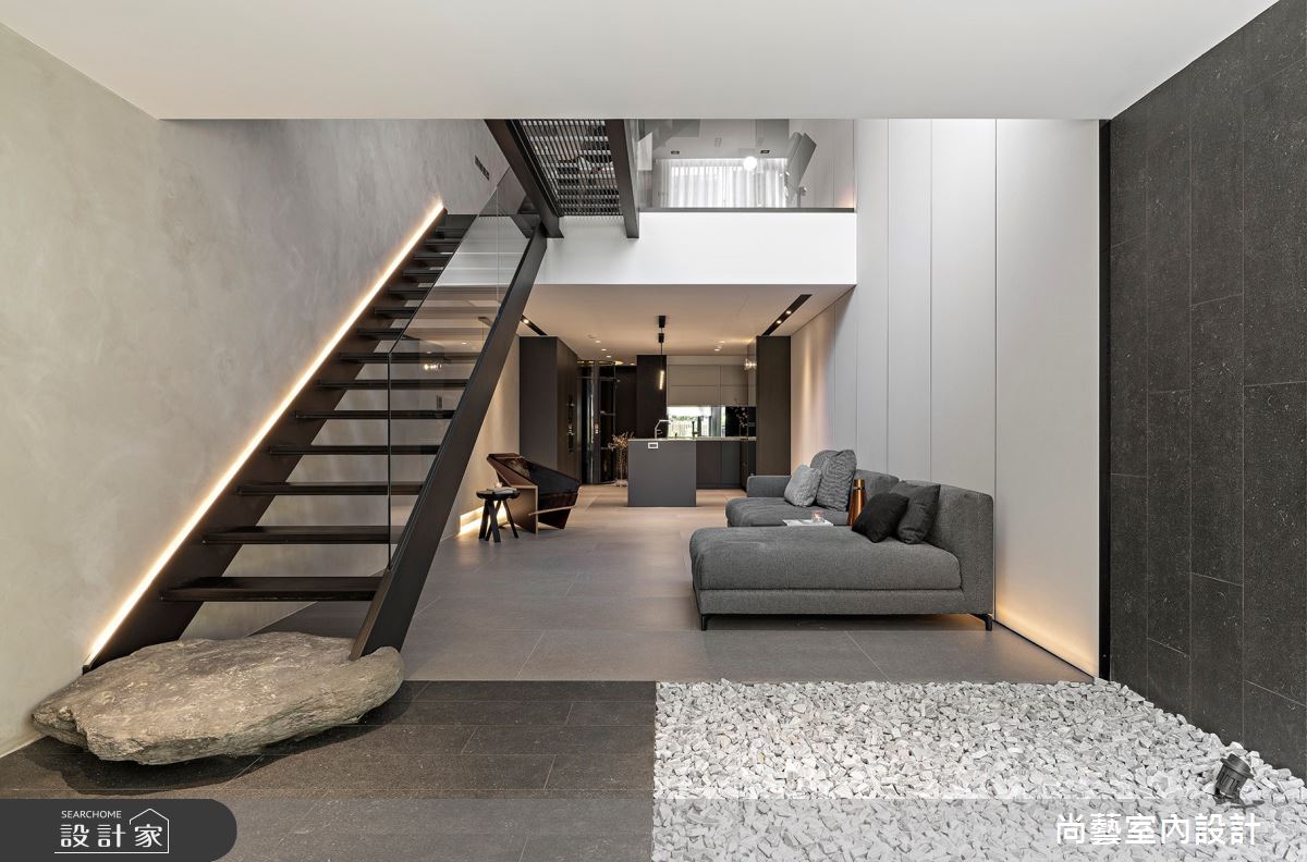 66坪老屋(16~30年)＿現代風客廳樓梯案例圖片＿尚藝室內設計＿尚藝_55雨賦之2