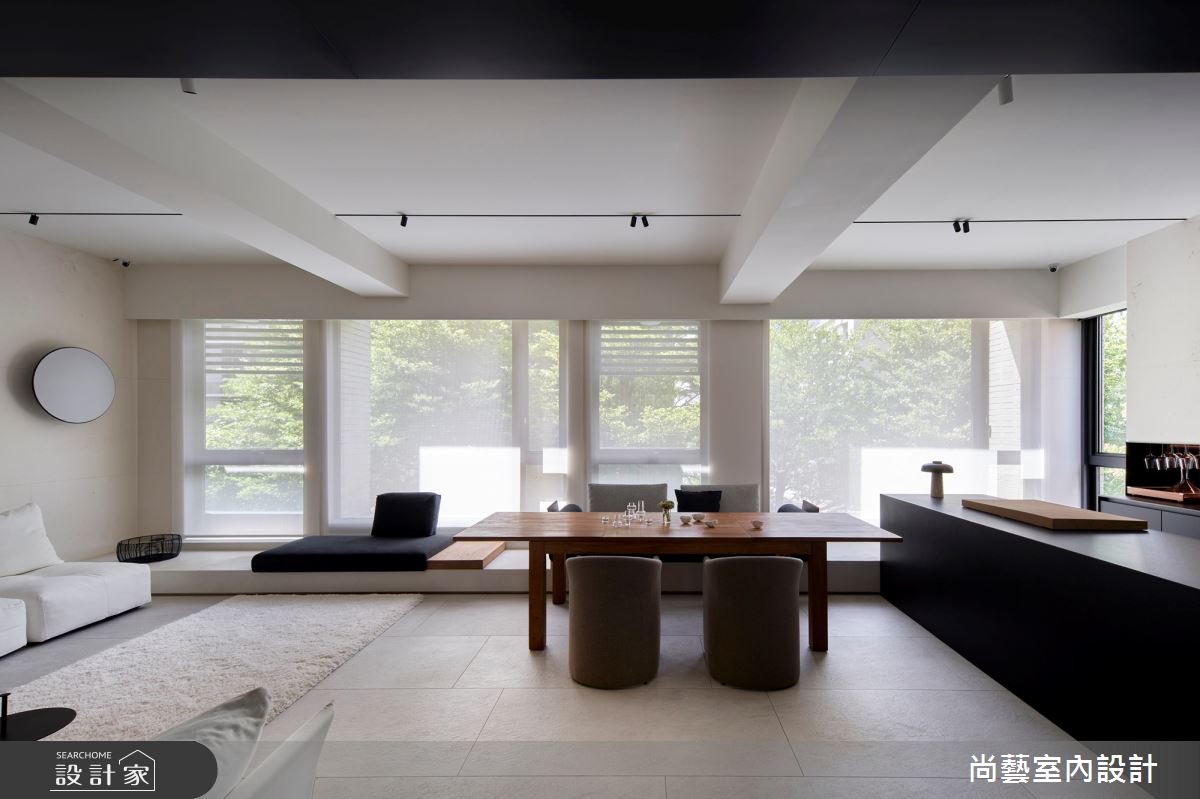 50坪中古屋(5~15年)＿現代風客廳餐廳臥榻中島案例圖片＿尚藝室內設計＿尚藝_60俞宅-自然奧義之4