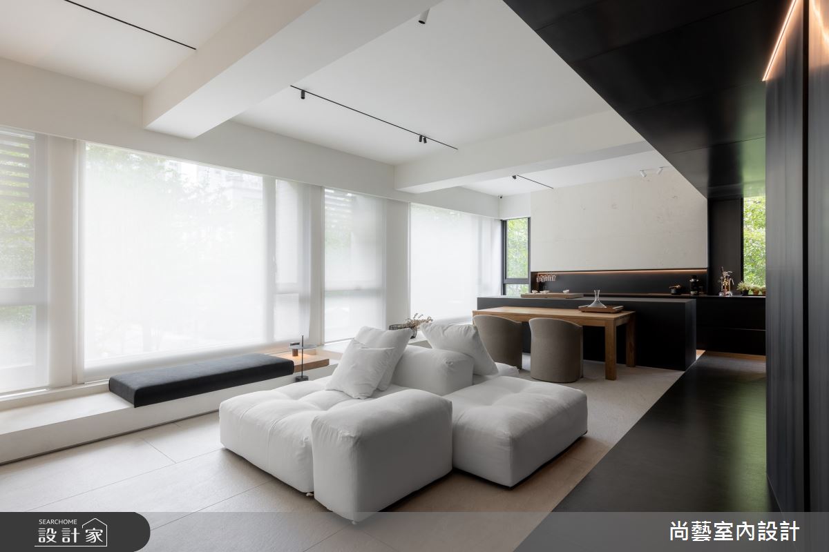 50坪中古屋(5~15年)＿現代風客廳餐廳臥榻中島案例圖片＿尚藝室內設計＿尚藝_60俞宅-自然奧義之8