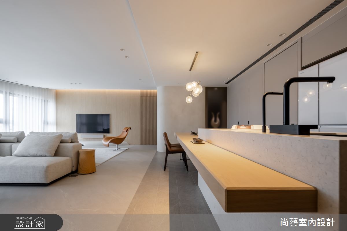56坪＿簡約風客廳餐廳中島案例圖片＿尚藝室內設計＿尚藝_63柔境・光軸之8