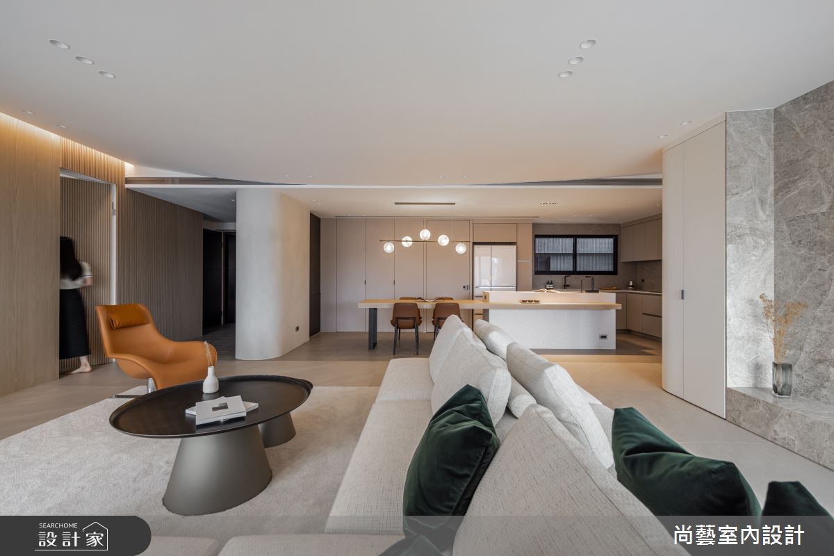 56坪＿簡約風客廳餐廳廚房中島案例圖片＿尚藝室內設計＿尚藝_63柔境・光軸之4