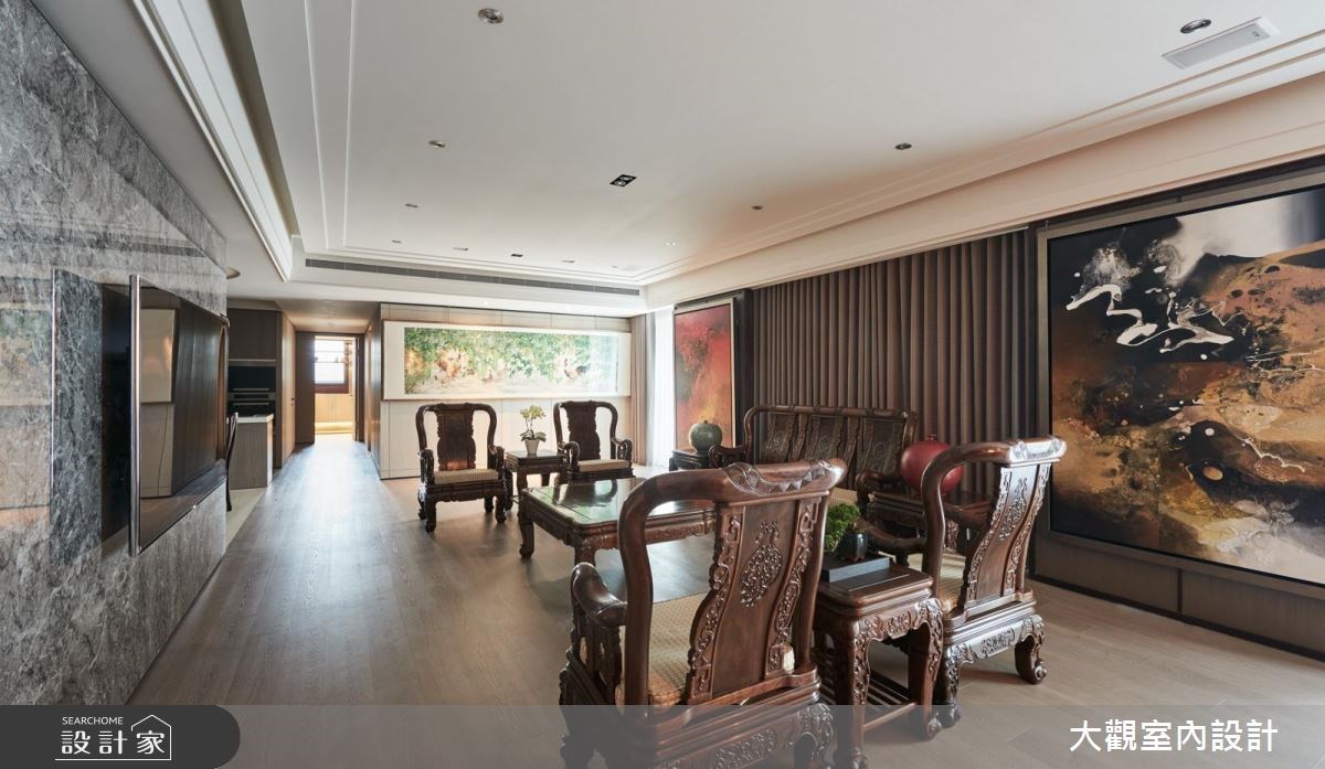 80坪新成屋(5年以下)＿新中式風客廳案例圖片＿大觀室內設計工程有限公司＿大觀_33之3