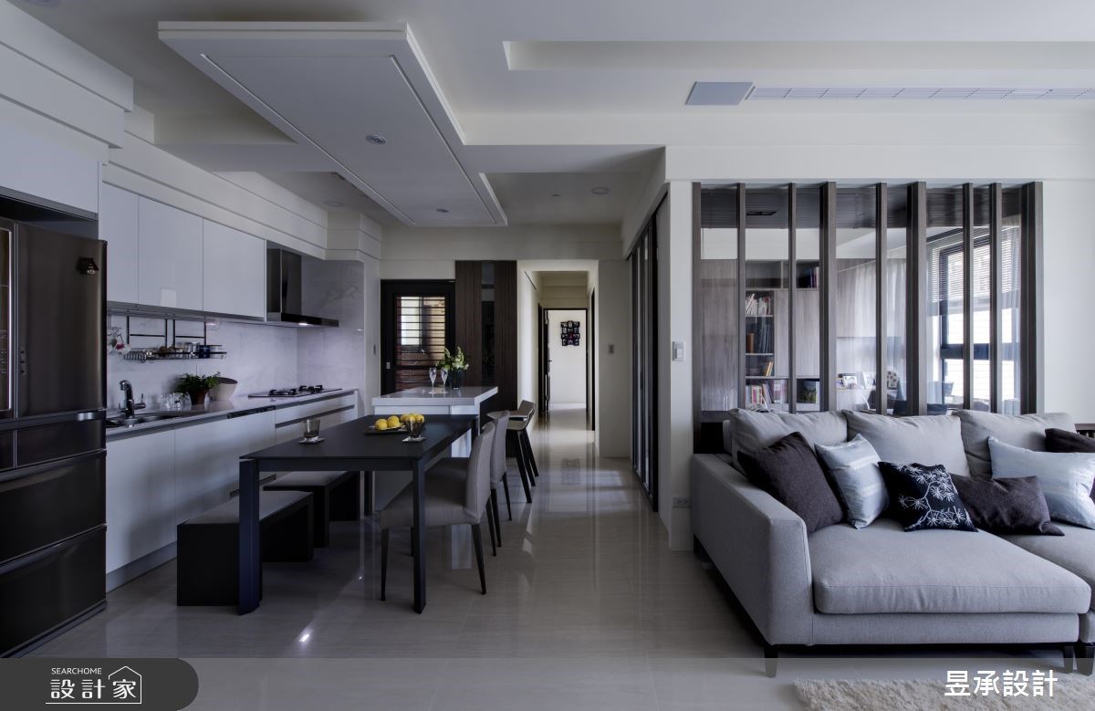48坪新成屋(5年以下)＿現代風客廳餐廳廚房吧檯書房案例圖片＿昱承室內裝修設計＿昱承_35之4