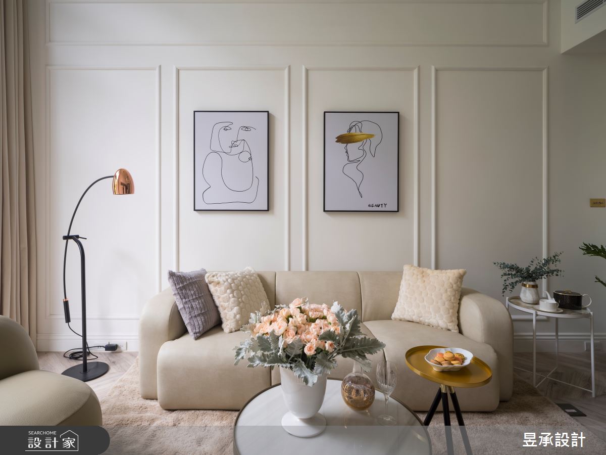 48坪新成屋(5年以下)＿法式風客廳案例圖片＿昱承室內裝修設計＿昱承_58之6