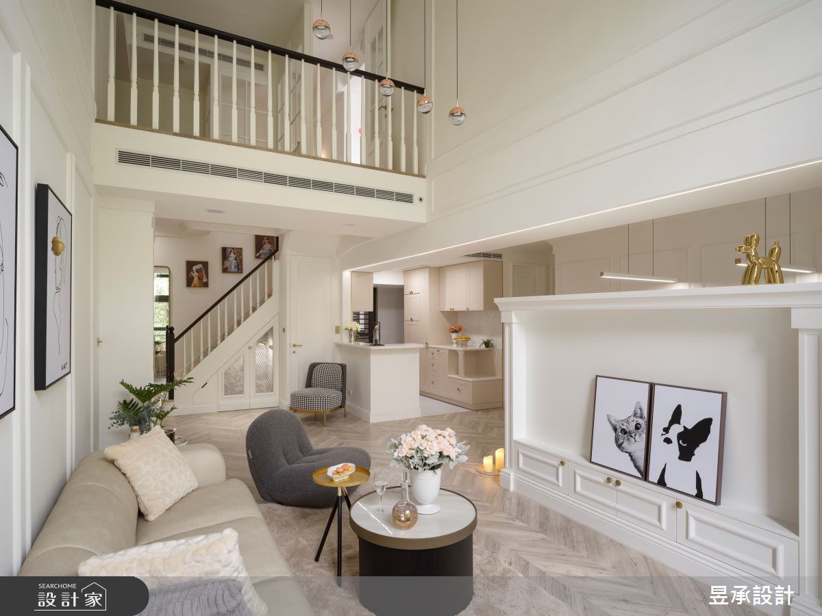 48坪新成屋(5年以下)＿法式風客廳案例圖片＿昱承室內裝修設計＿昱承_58之9