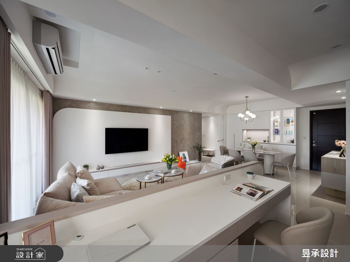 36坪新成屋(5年以下)＿現代風客廳餐廳書房案例圖片＿昱承室內裝修設計＿昱承_78之3