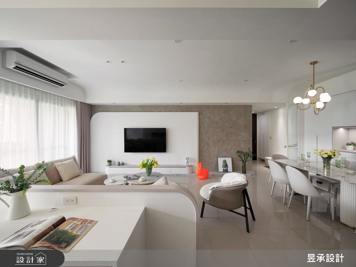 36坪新成屋(5年以下)＿現代風客廳餐廳書房案例圖片＿昱承室內裝修設計＿昱承_78之4