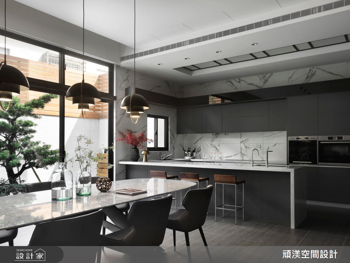 135坪新成屋(5年以下)＿現代風餐廳廚房吧檯庭院中島案例圖片＿頑渼空間設計＿頑渼_29之10