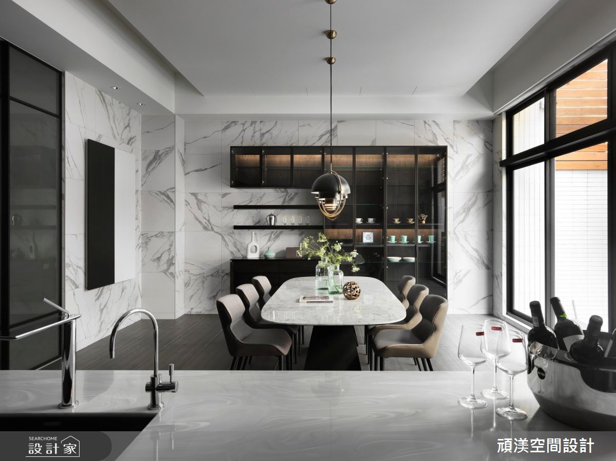 135坪新成屋(5年以下)＿現代風餐廳吧檯中島案例圖片＿頑渼空間設計＿頑渼_29之13