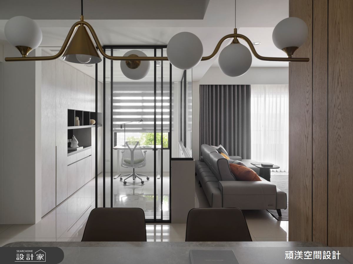35坪新成屋(5年以下)＿現代風客廳餐廳書房工作區案例圖片＿頑渼空間設計＿頑渼_35之10