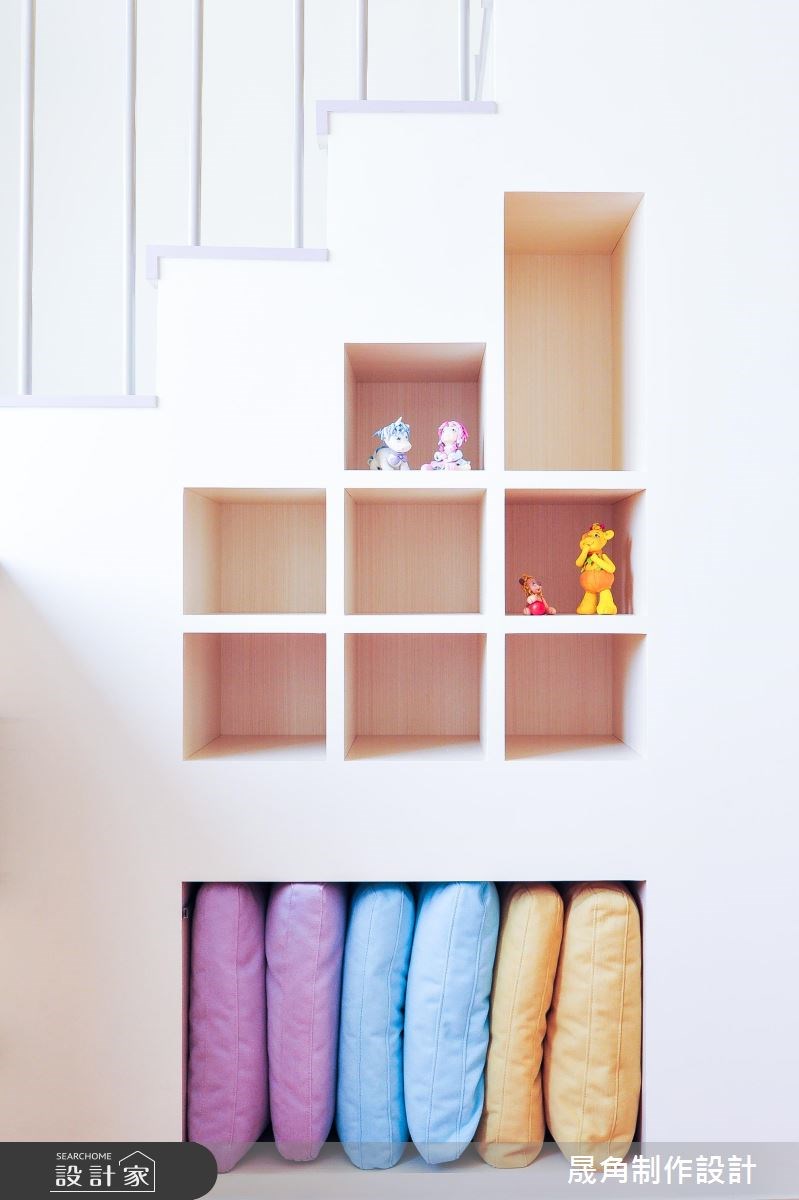 18坪新成屋(5年以下)＿休閒風客廳樓梯案例圖片＿晟角制作設計有限公司＿晟角_半分甜之6