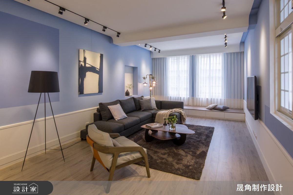 120坪老屋(16~30年)＿混搭風客廳臥榻案例圖片＿晟角制作設計有限公司＿晟角_藍屋之4