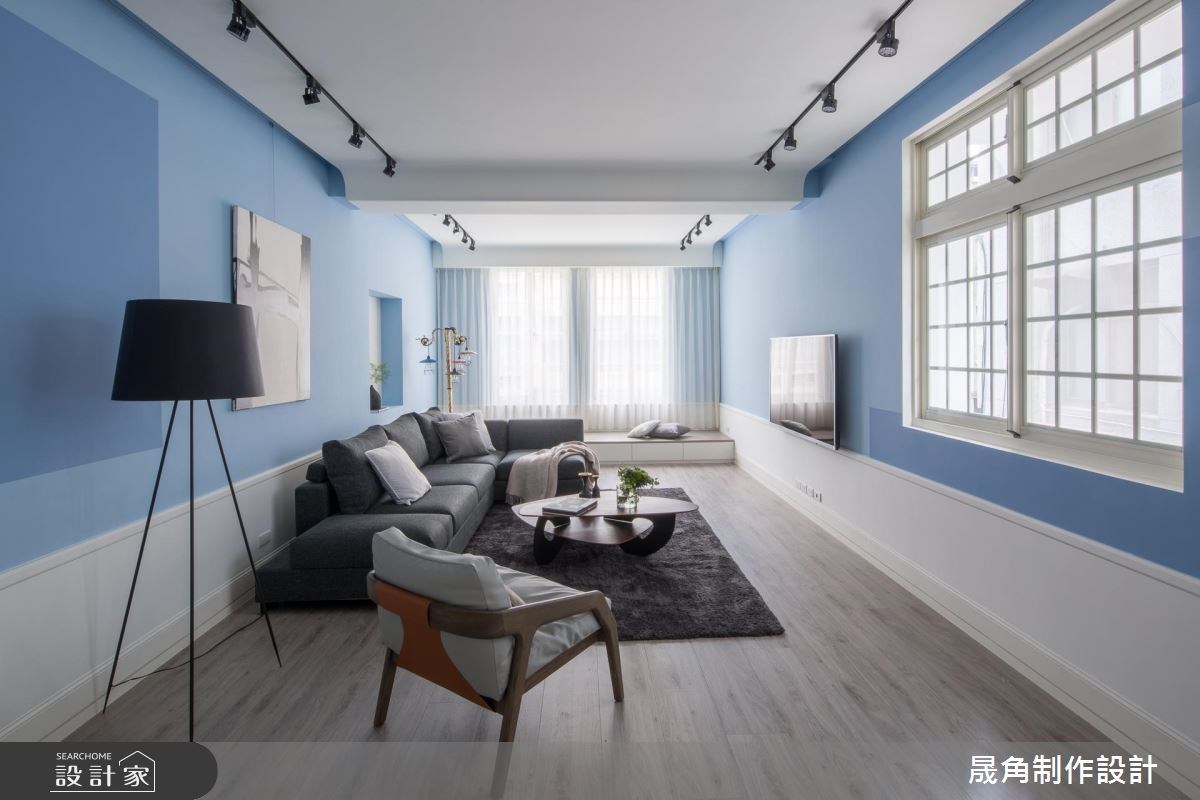 120坪老屋(16~30年)＿混搭風客廳臥榻案例圖片＿晟角制作設計有限公司＿晟角_藍屋之5