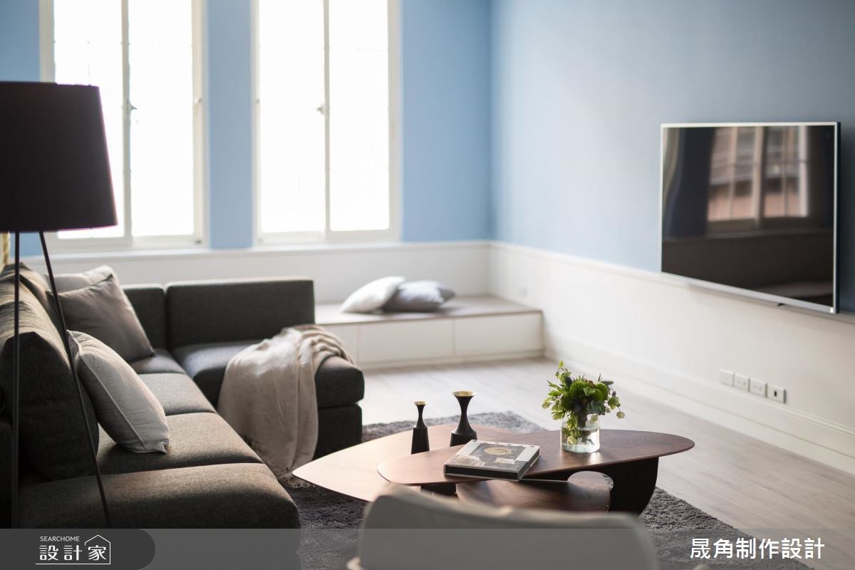 120坪老屋(16~30年)＿混搭風客廳臥榻案例圖片＿晟角制作設計有限公司＿晟角_藍屋之8